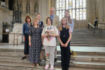The photograph shows John meeting with the Billericay Youth Town Councillors [Freya Ramsay, George Wood, Emily Jackson-Bridge, Stacie-Louise King, Town Cllr Jo Clark and Town Clerk Deborah Tonkiss] in Westminster Hall 