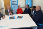 the informal setting of this ‘in-person’ banking service – John, Marie and Martin representing customers receiving help from the Barclays team.  